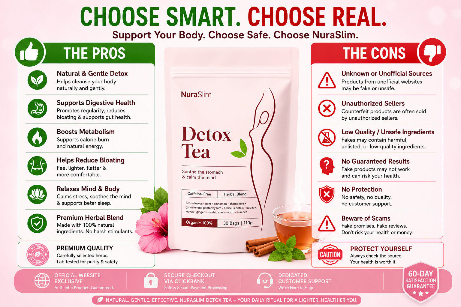 NuraSlim detox tea product packaging